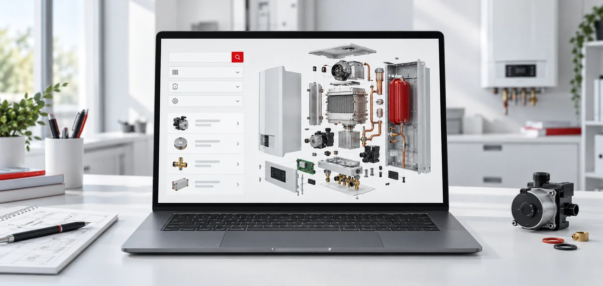 Ricerca di un ricambio tramite esploso tecnico su laptop