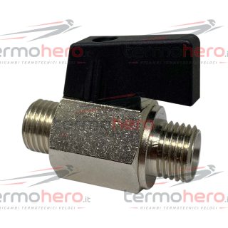 Valvola a sfera per carico impianto 1/4 maschio maschio lunghezza 40 mm